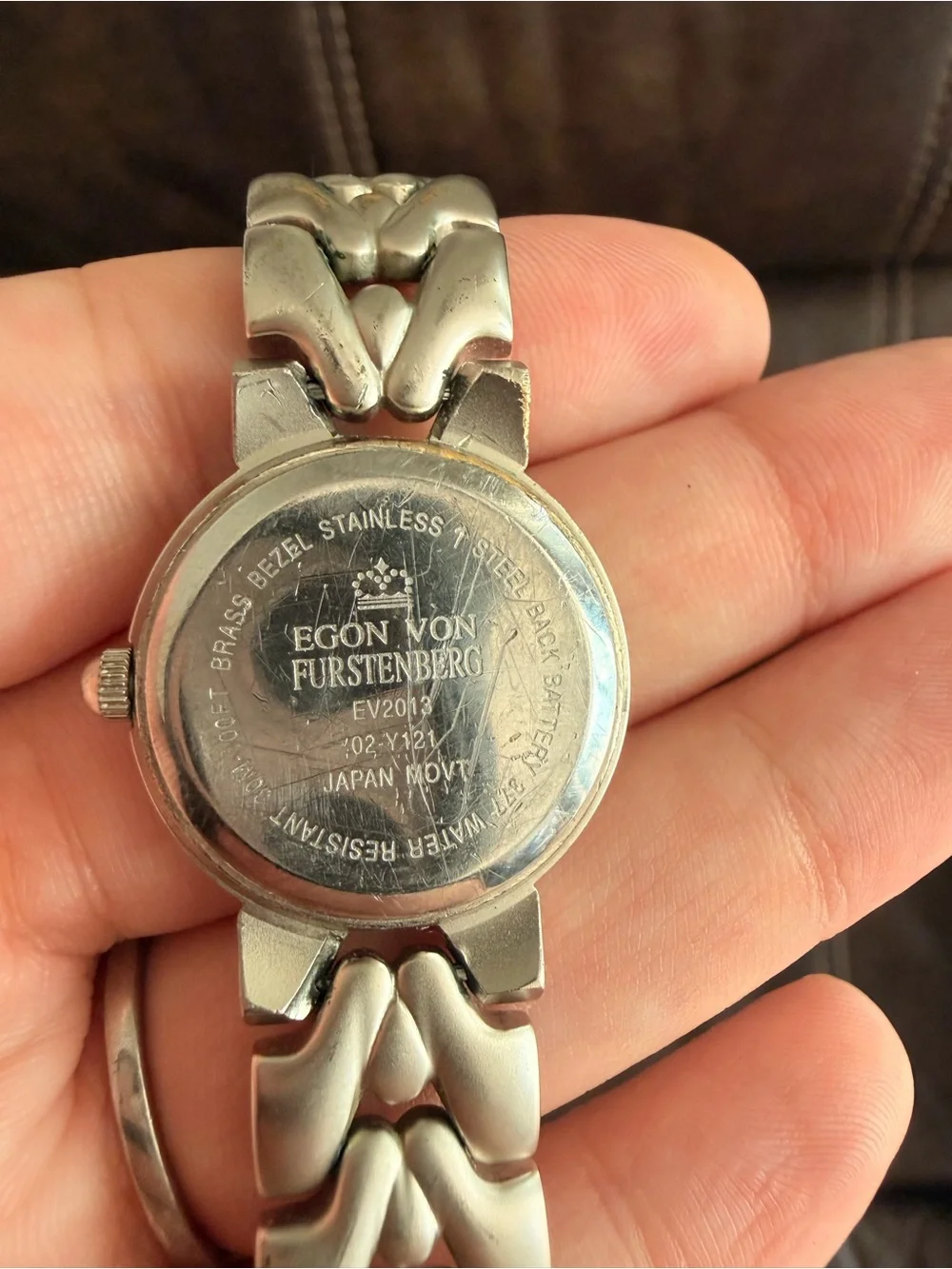 •EGON VON FURSTENBERG• Vintage Quartz Silver Tone Wrist Watch (some rubbing)